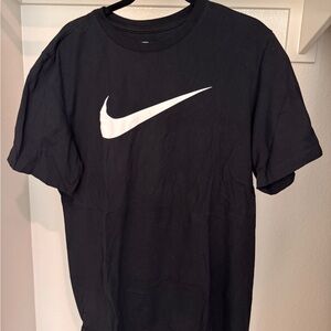 Nike Sportswear Swoosh Men's Black Tee with White Logo